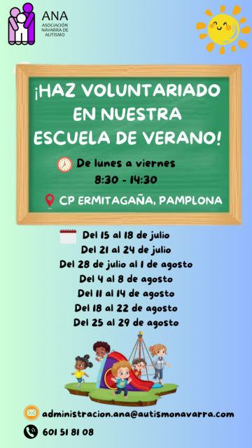 Escuela de verano para nios y nias con autismo en Pamplona