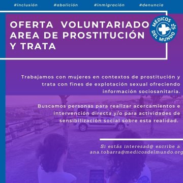 Apoyo en el rea de prostitucin y trata