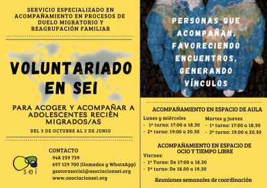 Voluntariado para acoger a adolescentes recin inmigrados. Pamplona