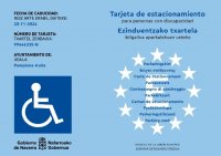 Navarra unifica por primera vez el registro y el modelo de tarjetas de estacionamiento para personas con discapacidad 
