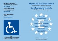 Navarra unifica por primera vez el registro y el modelo de tarjetas de estacionamiento para personas con discapacidad